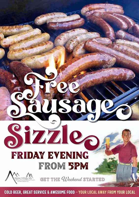 Free Sausage Sizzle Hanmer Springs Alpine Village Inn