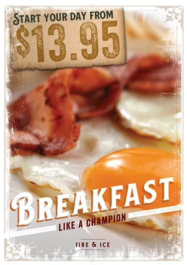 Build your own breakfast from $13.95